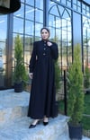 Düğme Detaylı Pileli Tesettür Elbise Siyah HNT8528