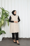 Düğmeli Kapitone  Tesettür Yelek Taş   HNT8521