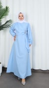 Yandan Tokalı Terikoton Elbise Bebe Mavisi  HNT0329