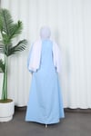 Yandan Tokalı Terikoton Elbise Bebe Mavisi  HNT0329