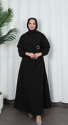 Yandan Tokalı Terikoton Elbise Siyah HNT0329