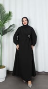 Yandan Tokalı Terikoton Elbise Siyah HNT0329