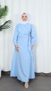 Yandan Tokalı Terikoton Elbise Bebe Mavisi  HNT0329