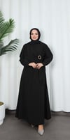 Yandan Tokalı Terikoton Elbise Siyah HNT0329