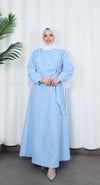 Yandan Tokalı Terikoton Elbise Bebe Mavisi  HNT0329