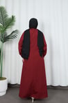 Yandan Tokalı Terikoton Elbise Bordo  HNT0329