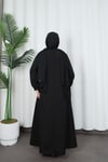 Yandan Tokalı Terikoton Elbise Siyah HNT0329