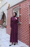 Yandan Bağlamalı Yarım Patlı Düğme Detaylı Elbise Bordo  HNT6200