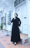 Önü Taş İşlemeli Şallı Tesettür Elbise Siyah HNT7102