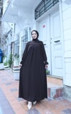 Önü Ve Kol Ucu Taş İşlemeli Şallı Tesettür Elbise Kahve  HNT7102