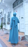 Önü Ve Kol Ucu Taş İşlemeli Şallı Tesettür Elbise Mint Yeşili  HNT7102