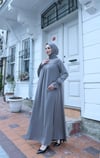 Önü Ve Kol Ucu Taş İşlemeli Şallı Tesettür Elbise Taş   HNT7102