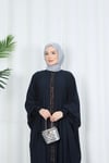 Yarasa Kol  Leopar Taşlı Elbise Lacivert  HNT8526