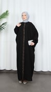 Yarasa Kol Taşlı Elbise Siyah HNT8526