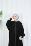 Yarasa Kol Taşlı Elbise Siyah HNT8526