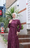 Yandan Bağlamalı Düğme Detaylı Elbise  Bordo HNT8566
