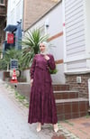 Yandan Bağlamalı Düğme Detaylı Elbise  Bordo HNT8566
