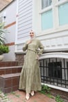 Yandan Bağlamalı Düğme Detaylı Elbise  Haki   HNT8566