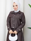 Tansel Kot Ceketi Düğmeli Jile Elbise Kahve  HNT85971