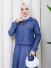 Tansel Kot Ceketi Düğmeli Jile Elbise Koyu Mavi HNT85971