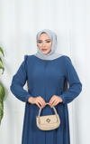 Eteği Ve Kolu Büzgülü Ferace İNDİGO HNT 7057