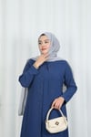 Kolları Taşlı Büyük Beden İkili Takım  Anne Takımı İndigo   HNT7097