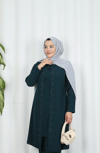 Kolları Taşlı Büyük Beden İkili Takım  Anne Takımı Gri HNT7097