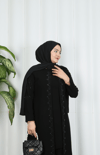 Kolları Taşlı Büyük Beden İkili Takım  Anne Takımı Siyah  HNT7097