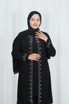 Kolları Taşlı Büyük Beden Anne Takımı Siyah   HNT2101 