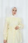 Bebe Yaka Dantel Detaylı Bağcıklı Tunik HNT2133 Sarı 