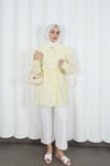 Bebe Yaka Dantel Detaylı Bağcıklı Tunik HNT2133 Sarı 