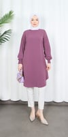 Kolu Boncuk Detaylı Tesettür Tunik Mor HNT7515