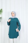 Kolu Taş Detaylı Tunik Zümrüt  HNT7518