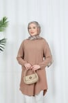 Kolu Taş Detaylı Tunik Taba  HNT7518