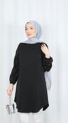 Kolu Taş Detaylı  Tunik Siyah HNT7518