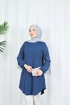 Kolu Taş Detaylı Tunik İndigo  HNT7518