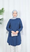 Kolu Taş Detaylı Tunik İndigo  HNT7518