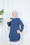 Kolu Taş Detaylı Tunik İndigo  HNT7518