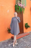 Uzun Düğmeli Tunik Açık Gri  HNT8533