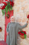 Uzun Düğmeli Tunik Haki   HNT8533