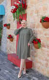 Uzun Düğmeli Tunik Haki   HNT8533