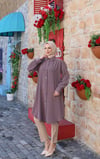 Uzun Düğmeli Tunik Kahve HNT8533