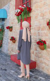 Uzun Düğmeli Tunik  Koyu Gri   HNT8533