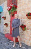 Uzun Düğmeli Tunik  Koyu Gri   HNT8533
