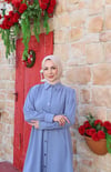 Uzun Düğmeli Tunik  Mavi  HNT8533