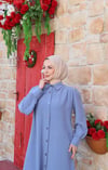 Uzun Düğmeli Tunik  Mavi  HNT8533