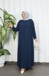 Yakadan Pileli Yarım Mevlana Ferace Lacivert  HNT7063