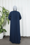 Yakadan Pileli Yarım Mevlana Ferace Lacivert  HNT7063