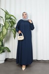 Yakadan Pileli Yarım Mevlana Ferace Lacivert  HNT7063