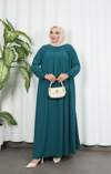 Yakadan Pileli Yarım Mevlana Ferace MİNT YEŞİLİ  HNT7063